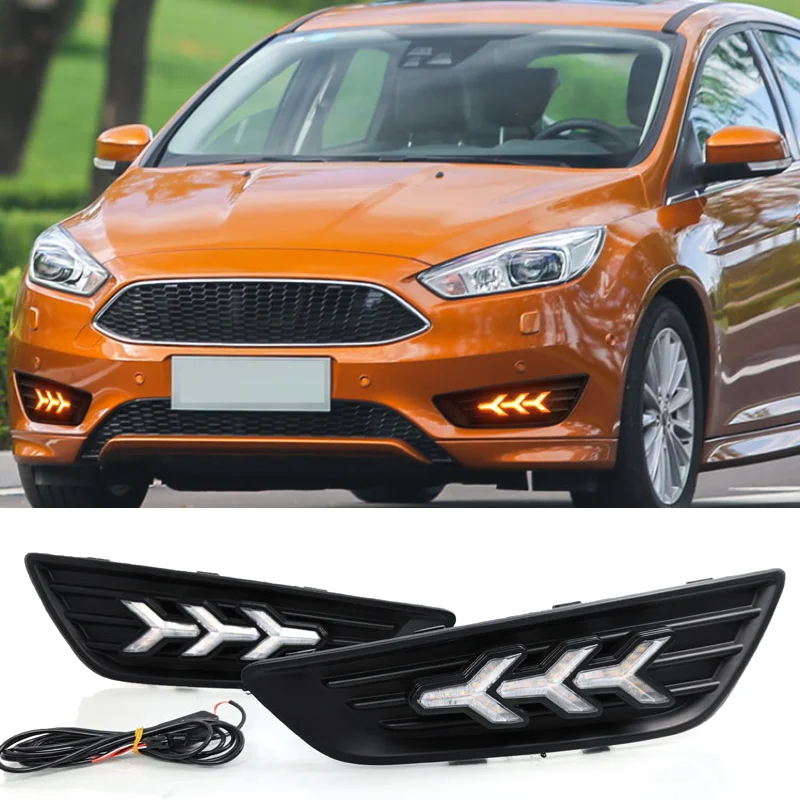 

LED DRL Daytime Running Light Fog Lamp Driving Lights for Ford Focus 2015-2018 High Brightness Waterproof Energy Efficient