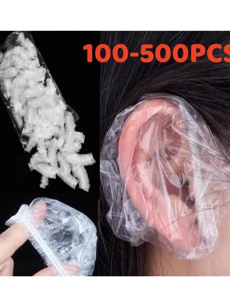 1-500 Stuks Wegwerp Haarverf Oorbeschermer Waterdicht Oor Cover Bakken Olie Wassen Douche Baden Kapper Kappers Schoonmaken Accessorie - afbeelding 2