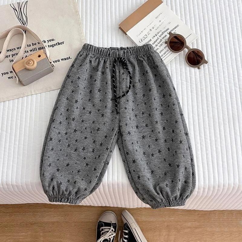 Spring Autumn Thin Boys Girls Sweatpants Casual Pants New Fashionable Versatile Kids Loose Baby
