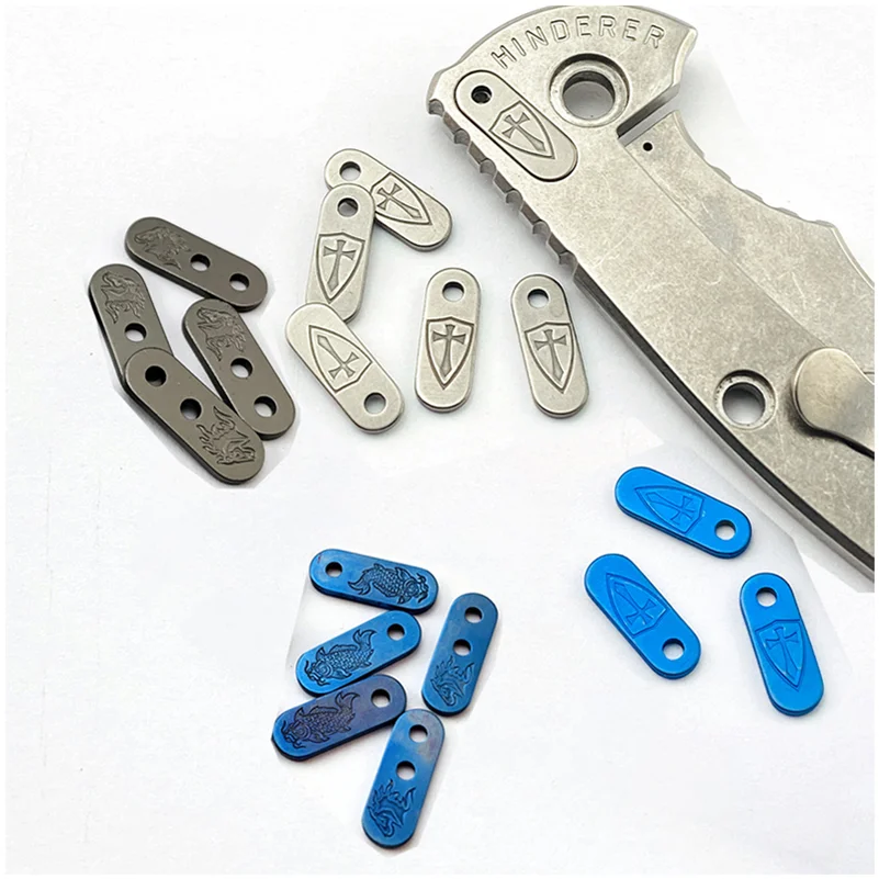 10pcs Titanium Alloy Knife Filler Tab Back Clip Spacer for Rick Hinderer XM18 XM24 Folding Knife Backspacer Clamp Fill Gaskets