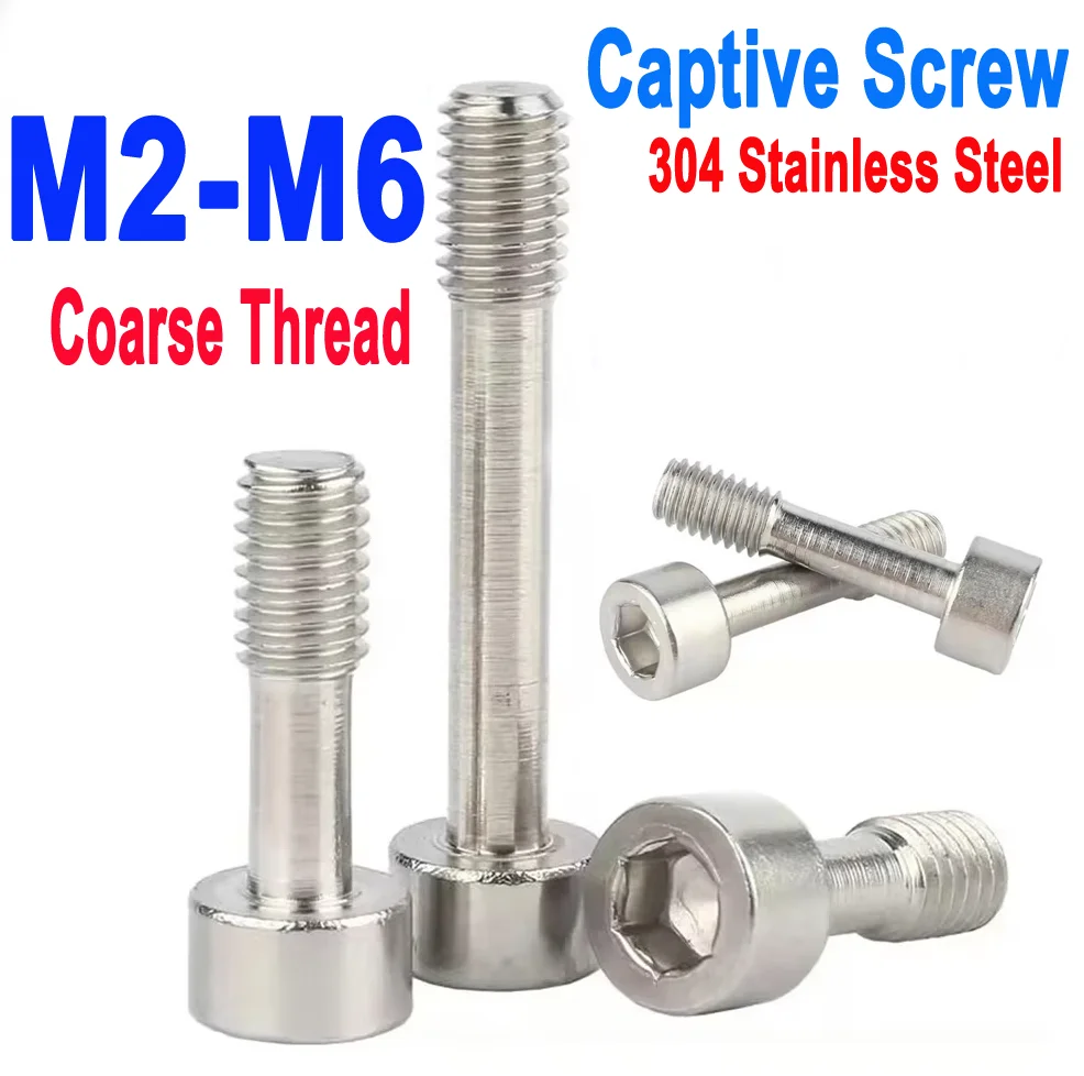 

Anti-Loosening Hexagon Socket Cap Head Captive Screws - SUS304 Stainless Steel, DIN912, M2/M2.5/M3/M4/M5/M6 Loose Bolts