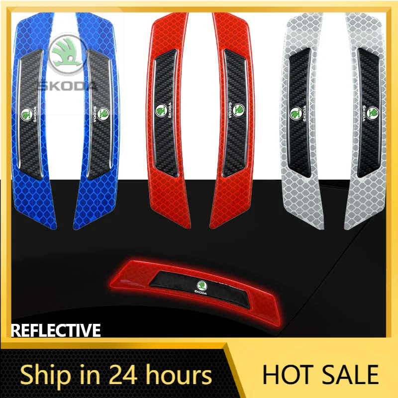 

For Skoda Car Wheel Eyebrows Reflector Sticker Strip Safety Warning Reflective Accessories Fabia Kamiq Superb Scala Enyaq-iV MK3