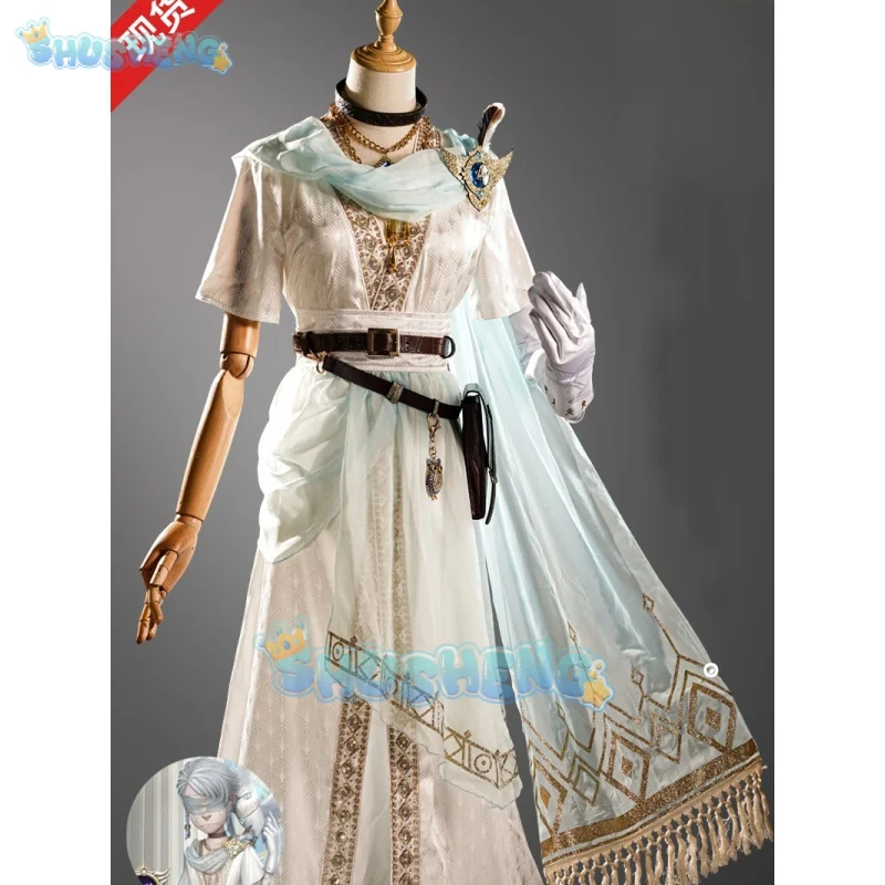 

Game Identity V Seer Eli Clark Cosplay Costume Truth Prophet White Suit Fancy Party Outfits Halloween Uniforms Wig Cloak