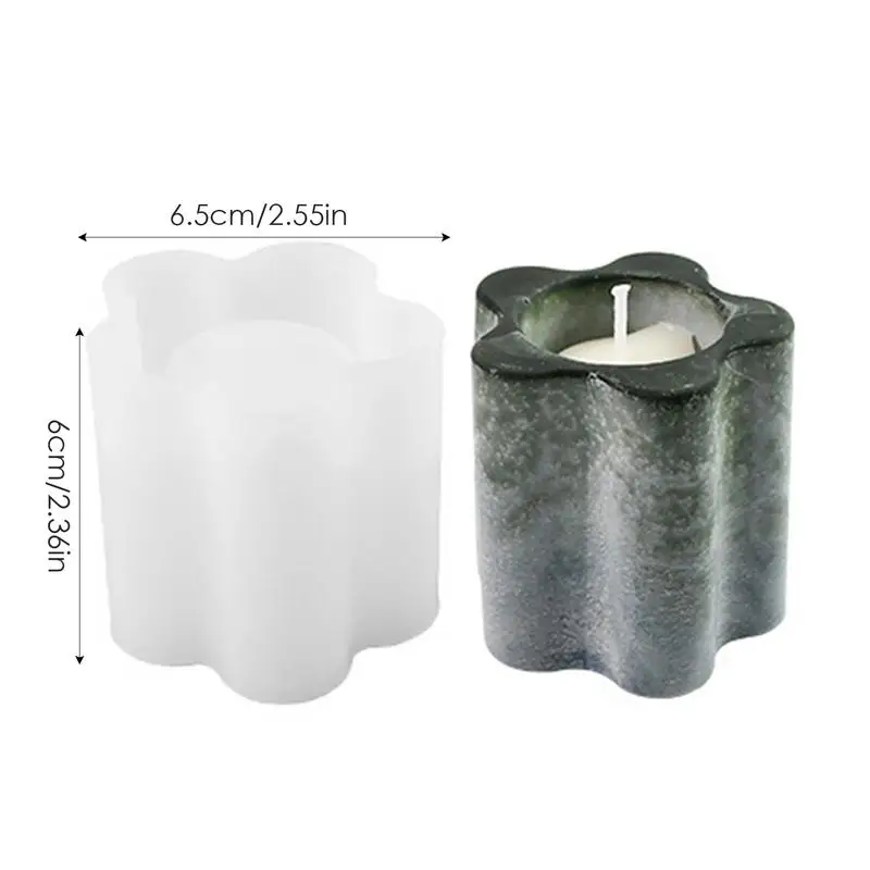 3D Silicone Candle Mold Heart Plum Blossom Shape Scented Aromatherapy Plaster Candle Mould DIY Cake Handmade Making Mold