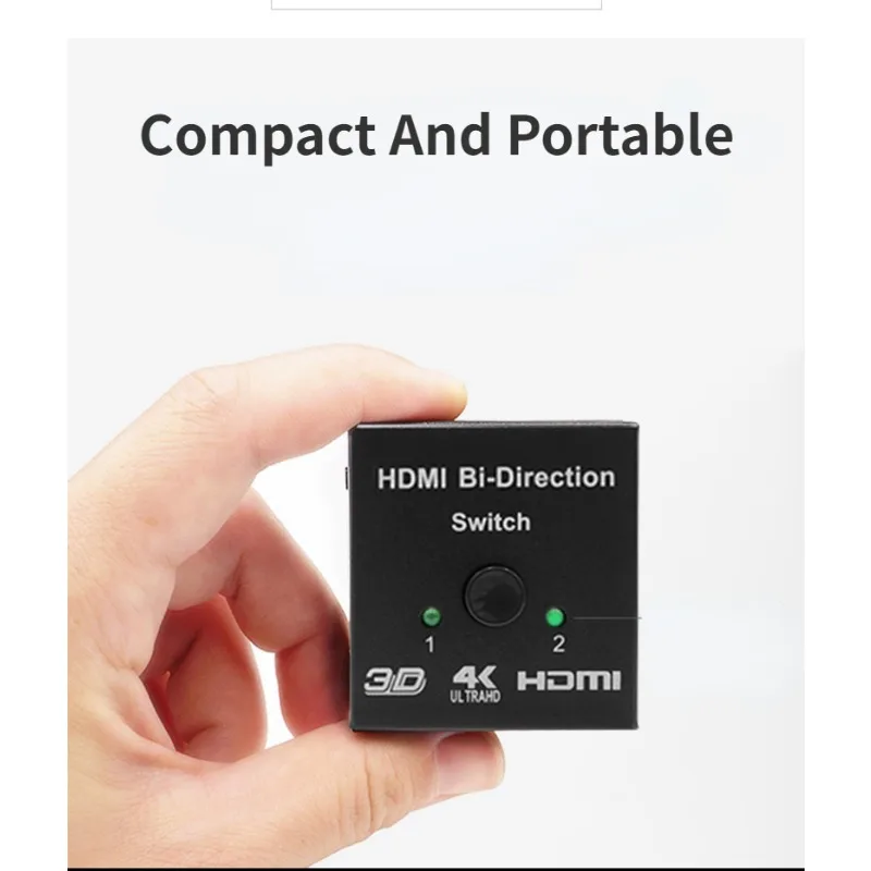 HDM Bidirectional Switcher 2 in 1 Out 4k HD Computer TV Box Converter 1x2 Splitter AB Switch Signal Compatible Switcher