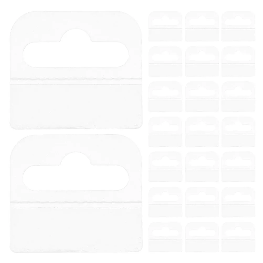 100Pcs Clear Plastic Hanging Tabs Self Adhesive Foldable Slot Design Easy Install Removable No Residue for Labels Price Tags