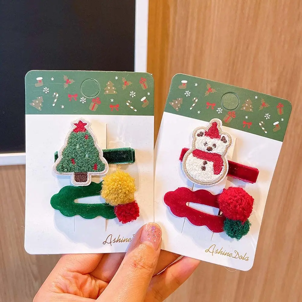 

Elk Christmas Tree Hair Accessories Snowman Bow Hair Clips Children Christmas Hairpins Barrettes Christmas Bangs Clip
