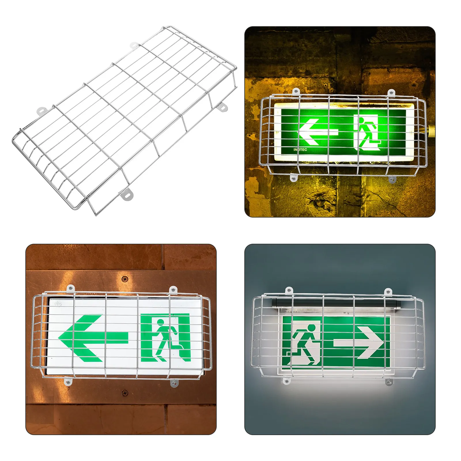

1Set Heavy Duty Metal Exit Sign Protective Wire Guard for Schools Emergency Light Plate Safety Cage Wall Mounted Emergency Light