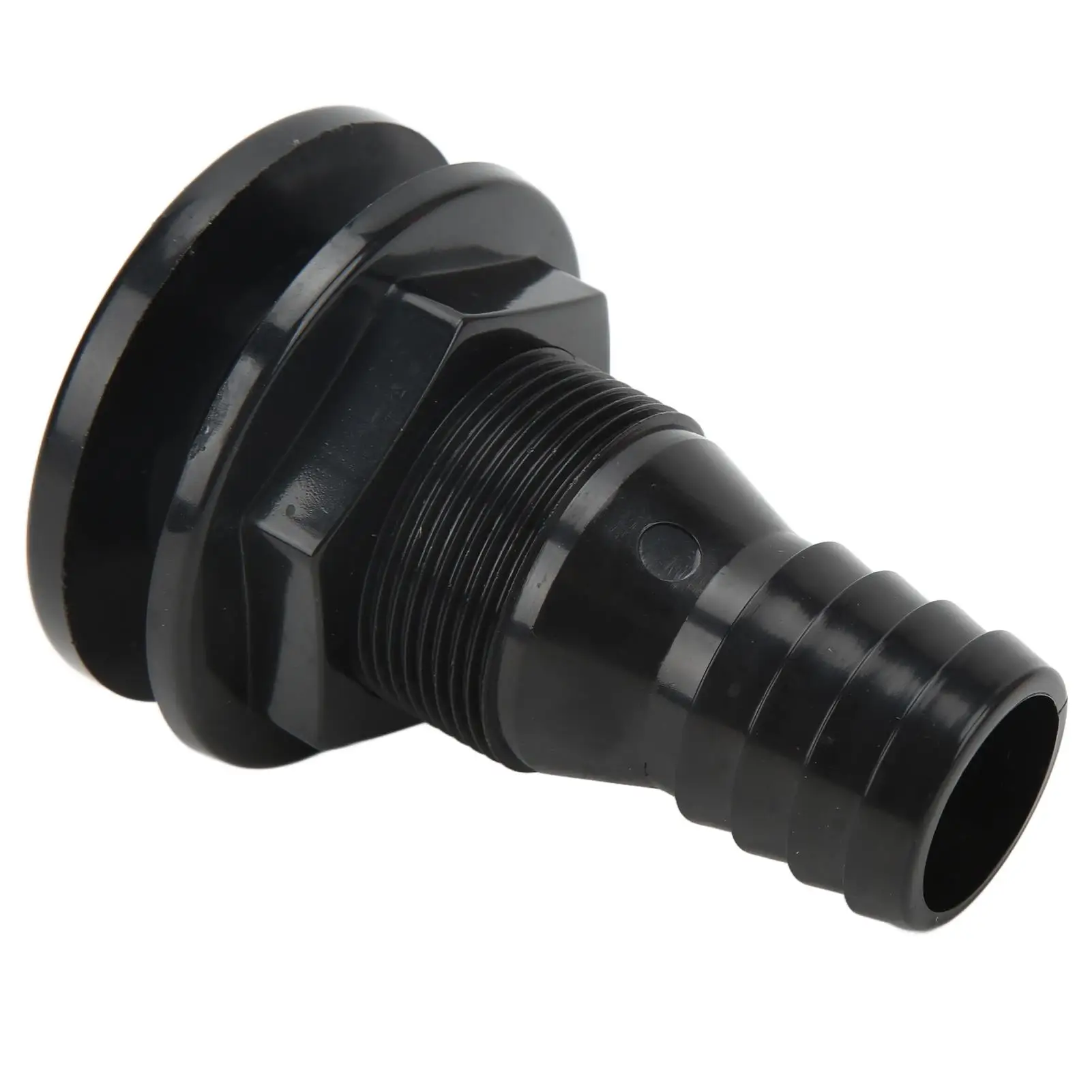 Durable 1-1/4 Black Plastic Boat Hose Thru Hull Fitting - Standard Pivotal Connector for onboard Plumbing System