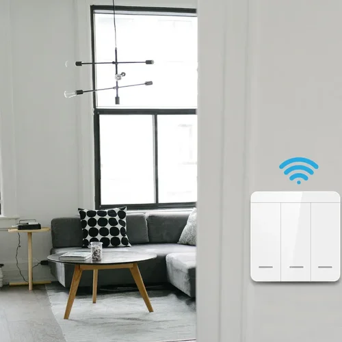 Imagen 2 del producto Diese 433Mhz interruptor de pared inalámbrico rf 86 panel de pared transmisor interruptor de seguridad y interruptor de relé AC 110V 220V para lámpara de luz