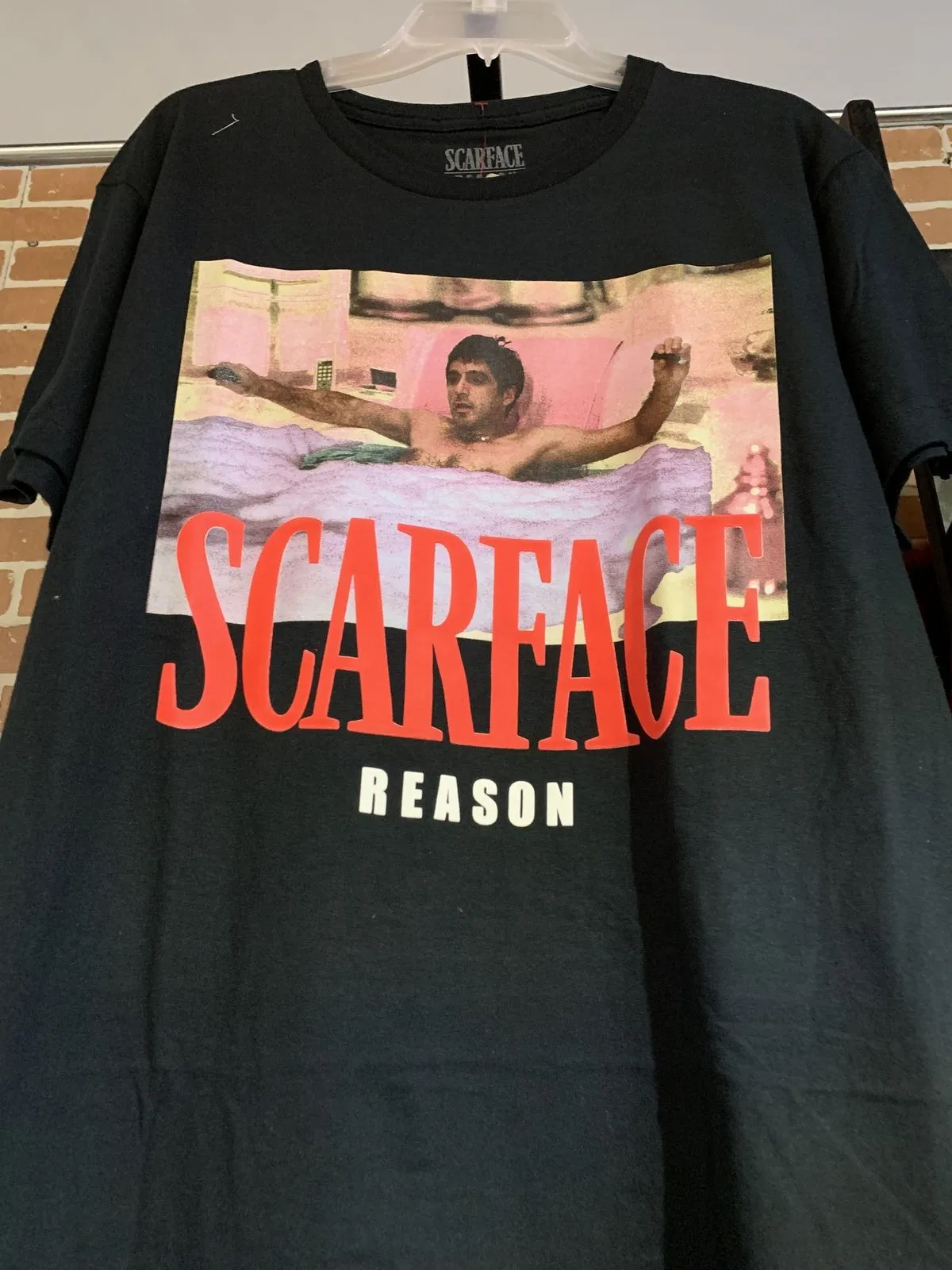 سكارفيس فيلم 90s تصميم نادر أسود تي شيرت النمط الكلاسيكي تي شيرت NH22081