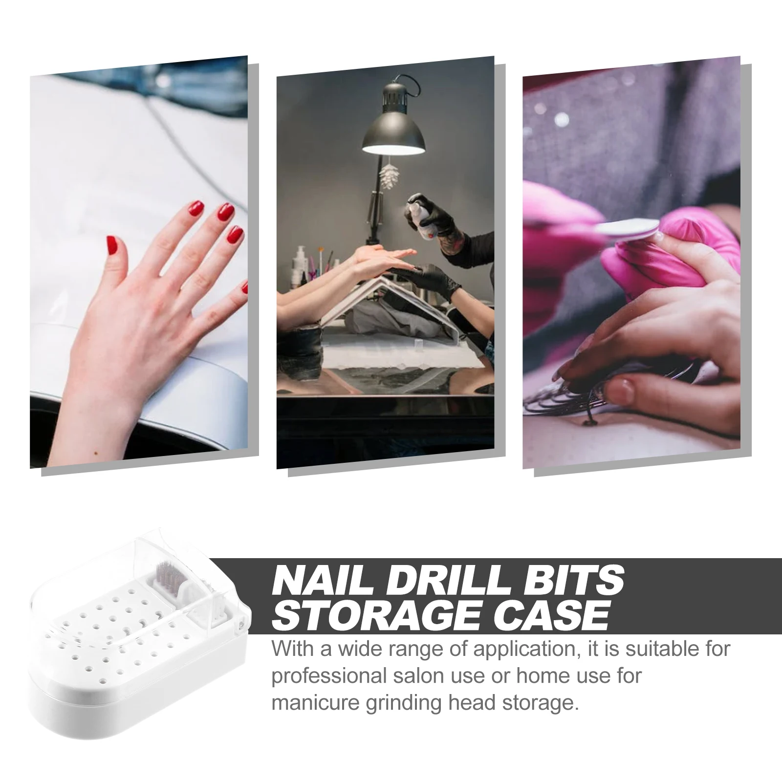 

30 Holes Nail Drill Bits Storage Box Clear Manicure Tool Display ganizer For Home Salon Use Grinding Head Holder Case