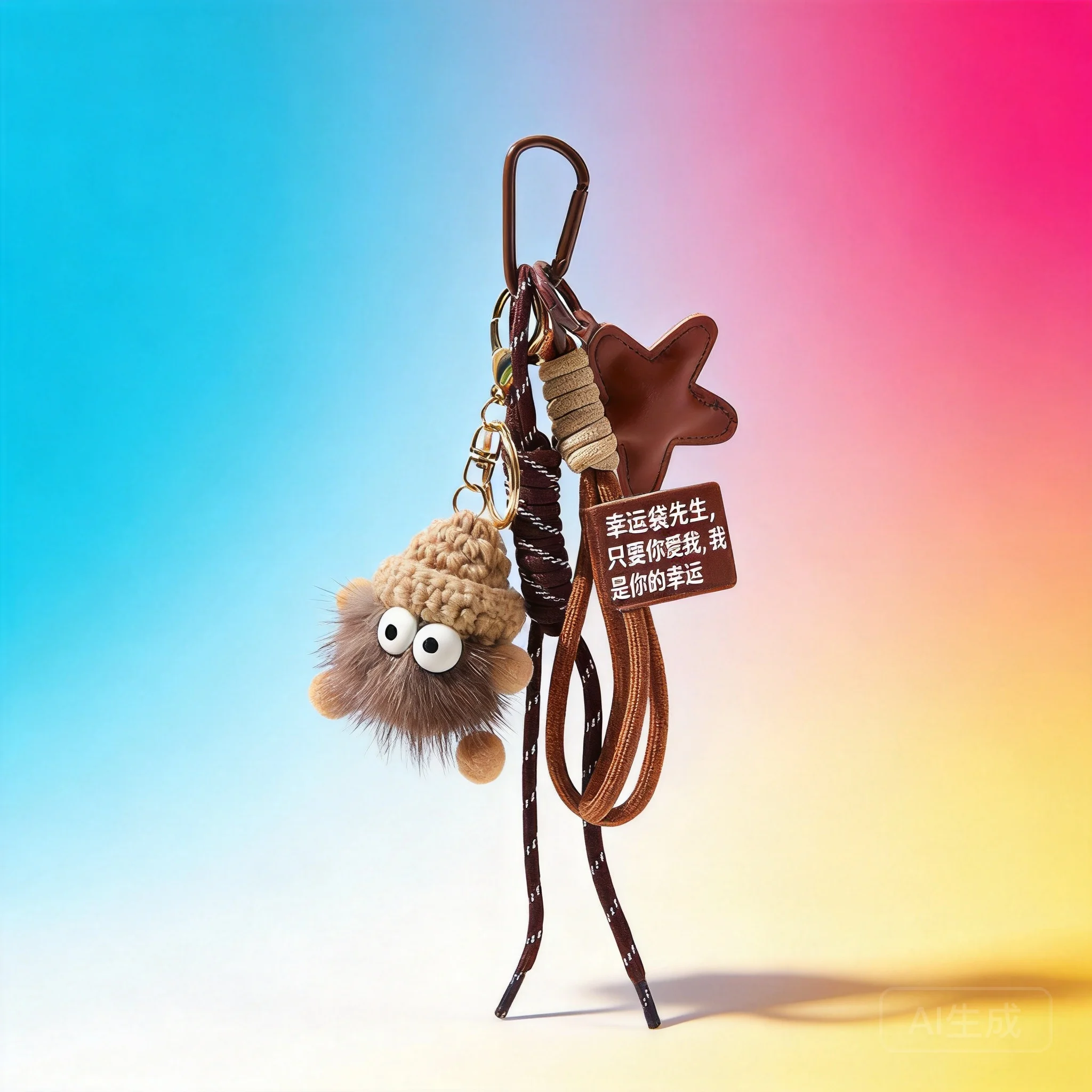 Cute Fluffy Little Coal Ball Keychain For Camera Bag Backpack Hanging Pendant 2026 Soft Plush Diy Doll Bag Charm Decor Accessory