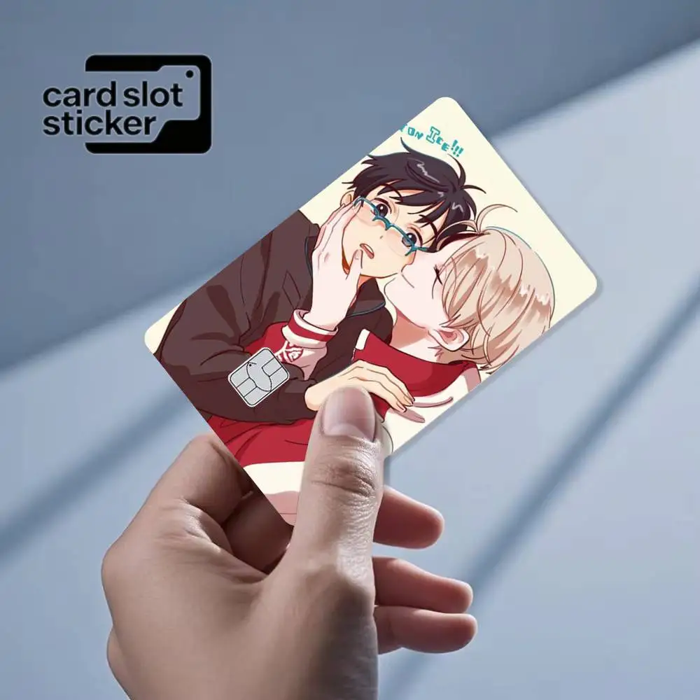 Cartoon Yuri!!! on ICE CP  Credit Card HD Stickers Game Card Decal Small Chip Waterproof Sticker Gift