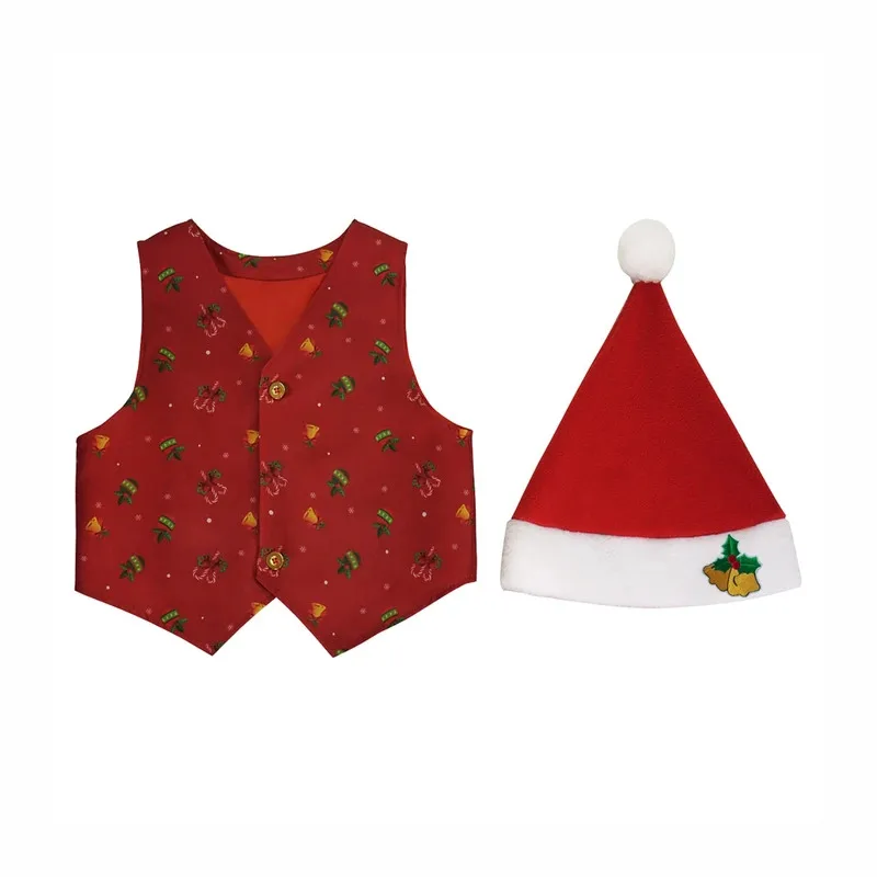 Sky01 Рождественский костюм-жилет со шляпой, рождественские костюмы для мальчиков и девочекSd01$