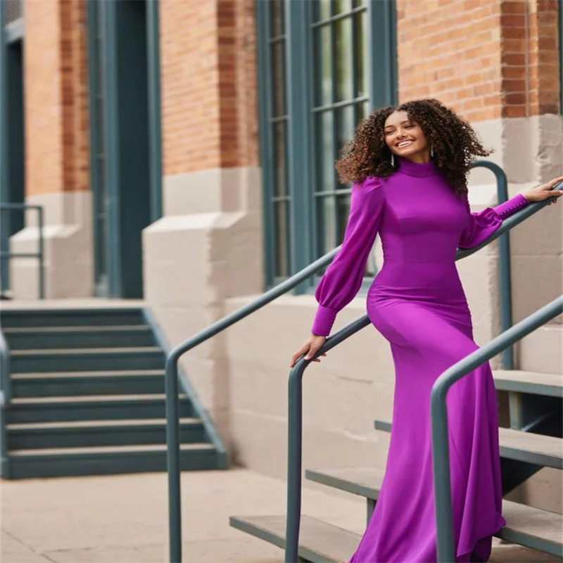 

MULONG элегантные фиолетовые вечерние платья для выпускного вечера 2023 женское платье в пол простые коктейльные платья Саудовская Аравия Дубай