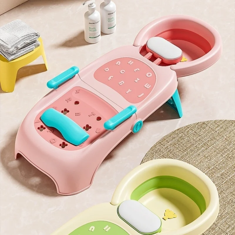 

Шампунь-кресло для мытья волос ребенка, складной для хранения домашнего использования, шампунь-кровать, складной шампунь для сидения и лежания, новый