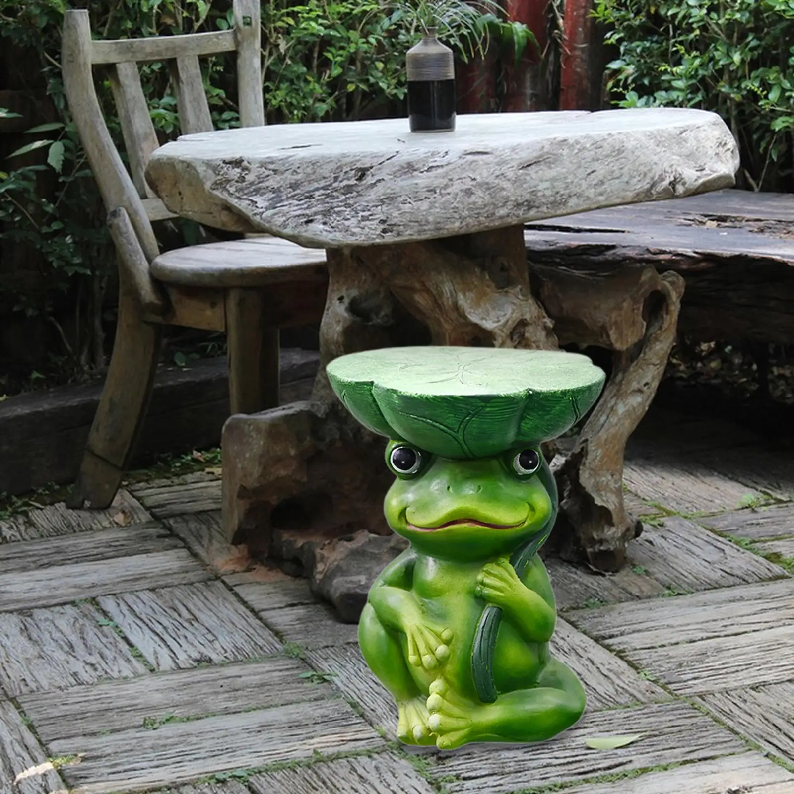 

Outdoor Frog Statue Garden Resin Stool Cartoon Sculpture Gift for Family