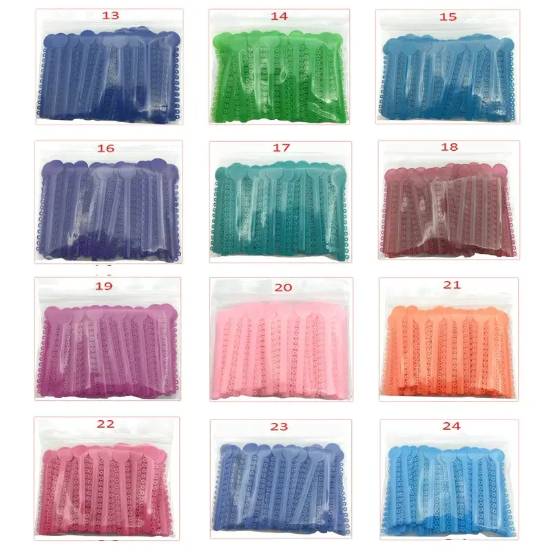 40Pcs/bag Dental Elastic Ligature Ties Orthodontic Rubber Bands for Brackets Braces 40 Colors Optional