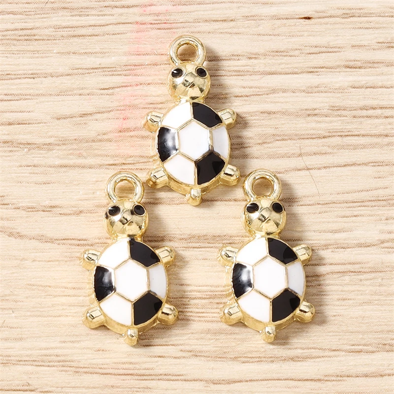 10 Stück 10x18mm Cartoon Emaille Tier Schildkröten-Anhänger für Schmuckherstellung Ohrringe Halsketten DIY Handgemachte Bastelarbeiten Zubehör – Detail 15