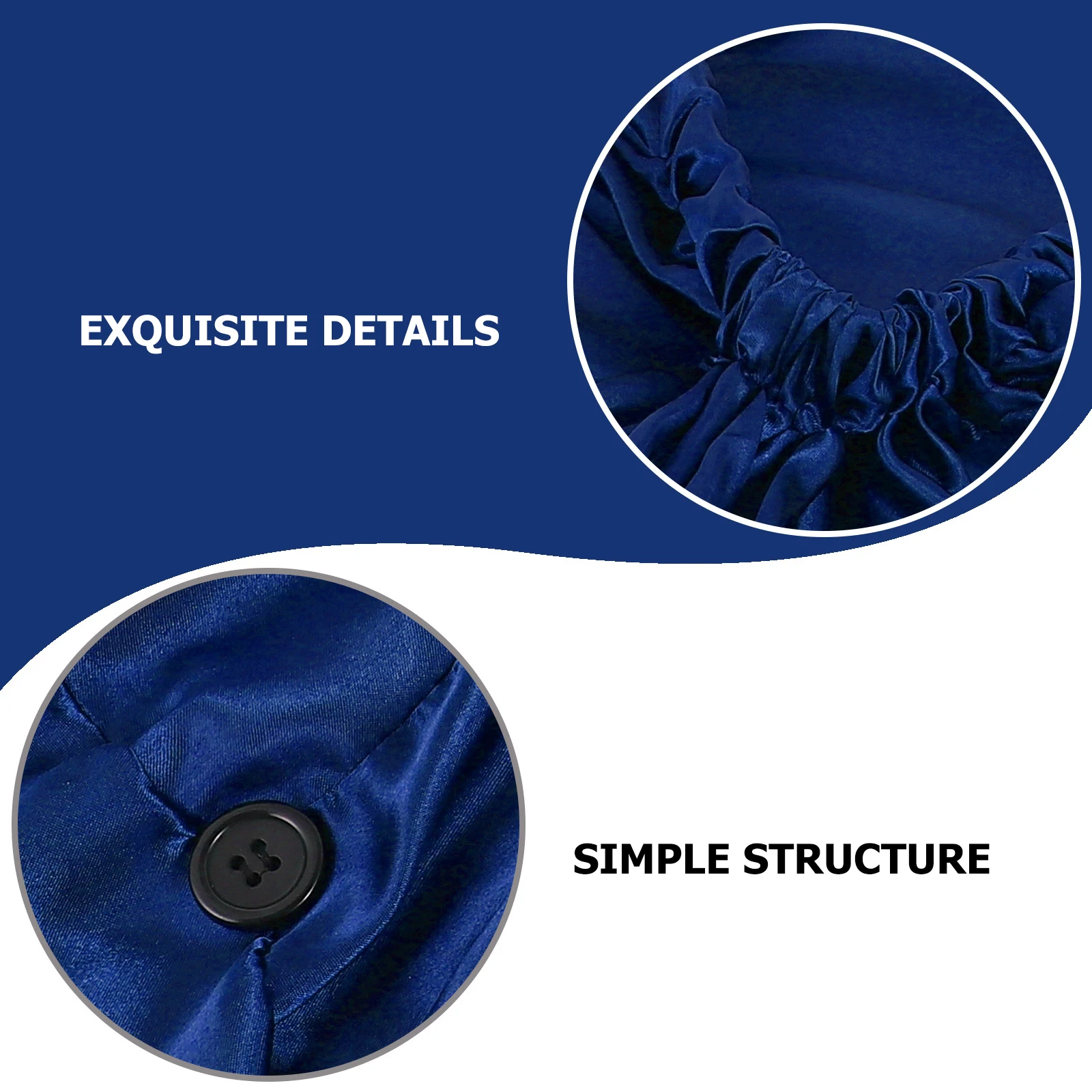 

2Pcs Satin Premium Hair Care Bonnets Women Sleep Caps Hats Durable Large Size Shower Caps House Use