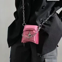 Mini Crossbody Bag with Chain for Women, Fashionable Handbag, Shoulder Purse, Personality, Summer, Female,