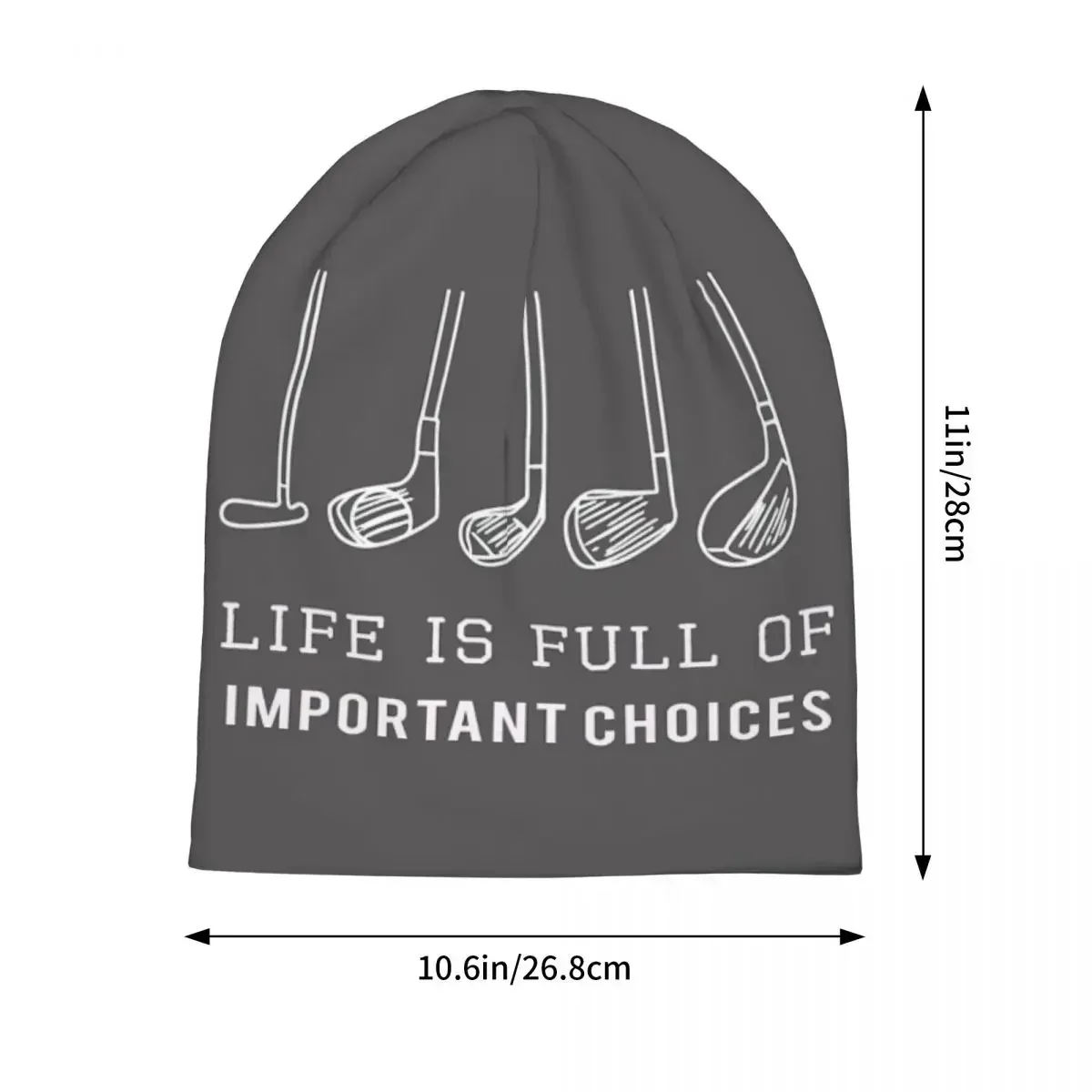 Funny Life Is Full Of Important Choices Golf Gift For Golfers Warm Knitted Cap Hip Hop Bonnet Hat Beanies Hats for Unisex Adult