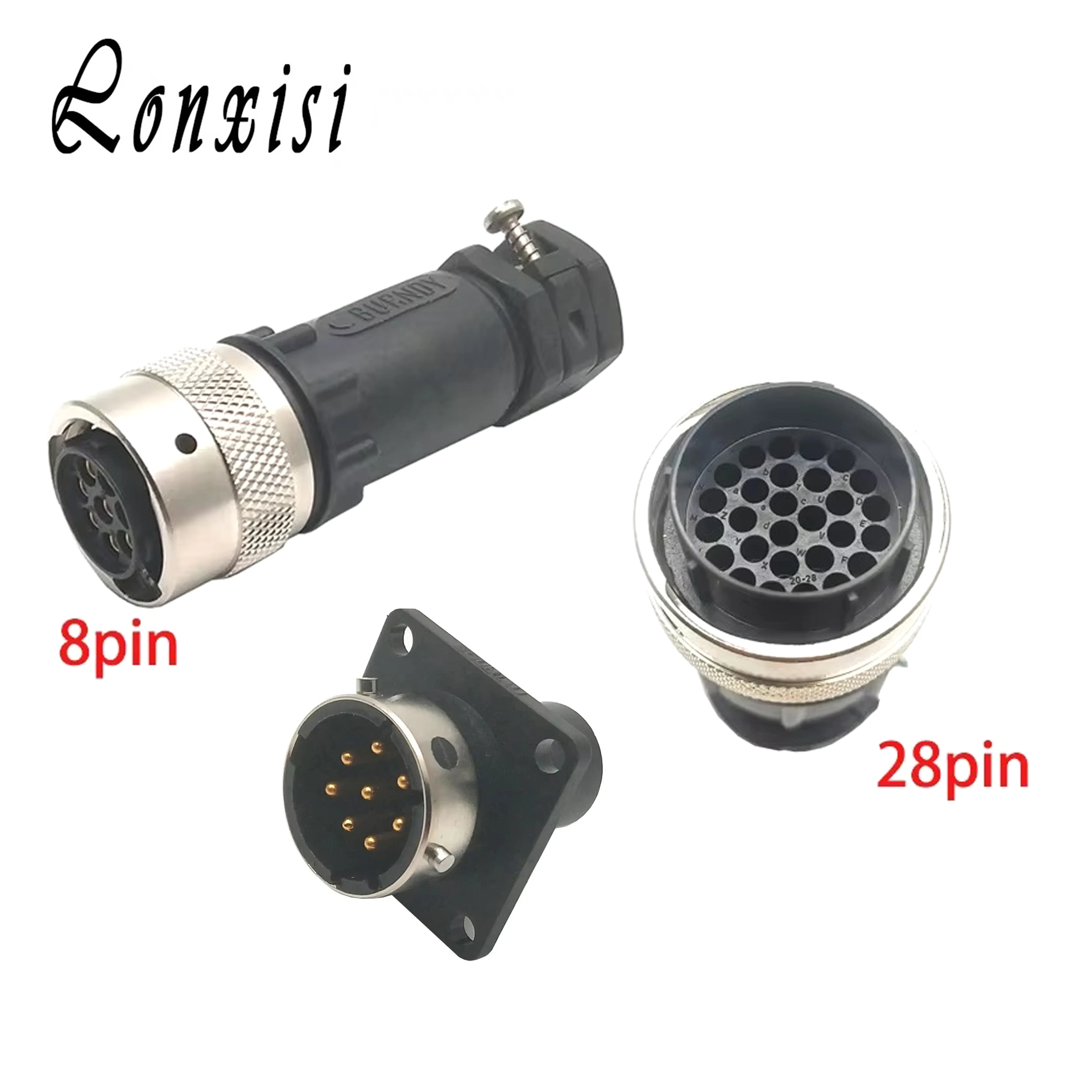 

1 Set 8 28 Pin BURNDY Industrial Connector Male Female Wiring Socket UTG61823S UTG18AC RC16M23K UTG62028SN UTG6128P