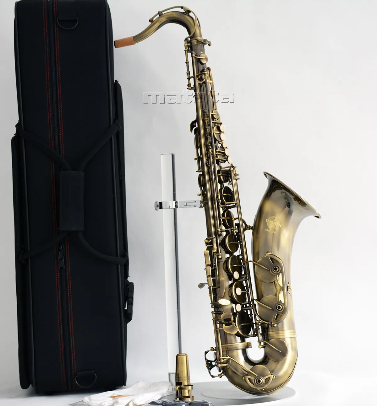 Fast Ship TaiShan Antique Bronze Tenor Saxophone High F# sax Saxofon W/Case