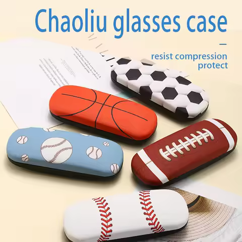 1pc glasses case basketball football baseball pattern glasses case compression sunglasses storage box, reading glasses box
