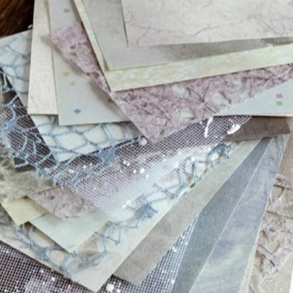 26pcs Creative Decor Vintage DIY Scrapbooking Paper Retro Mixed Lace Material Paper DIY Handmade Paper Collage Decoration