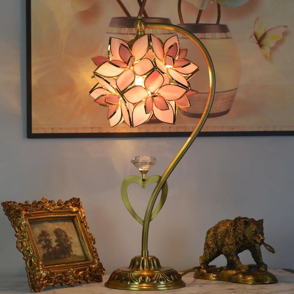 Petal Pink Flower Lamp Internet Celebrity Desk Lamp