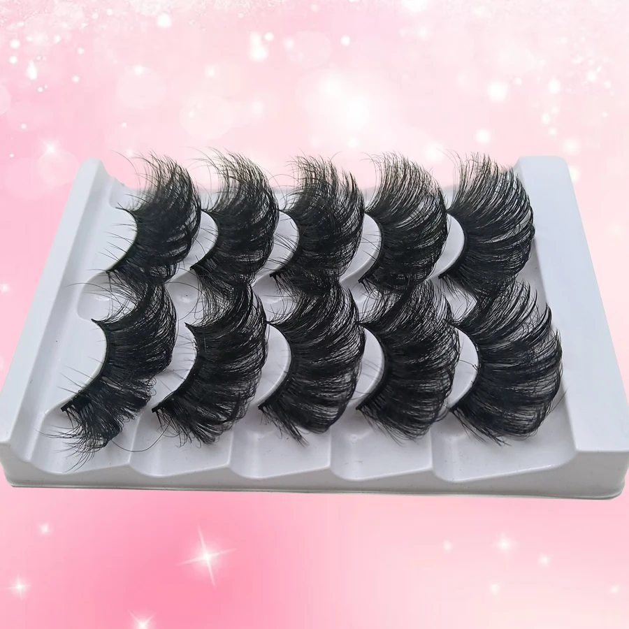 5 pairs of 25mm super fluffy false eyelashes, artificial thick fluffy eyelashes, naturally extending fluffy and vivid eye makeup