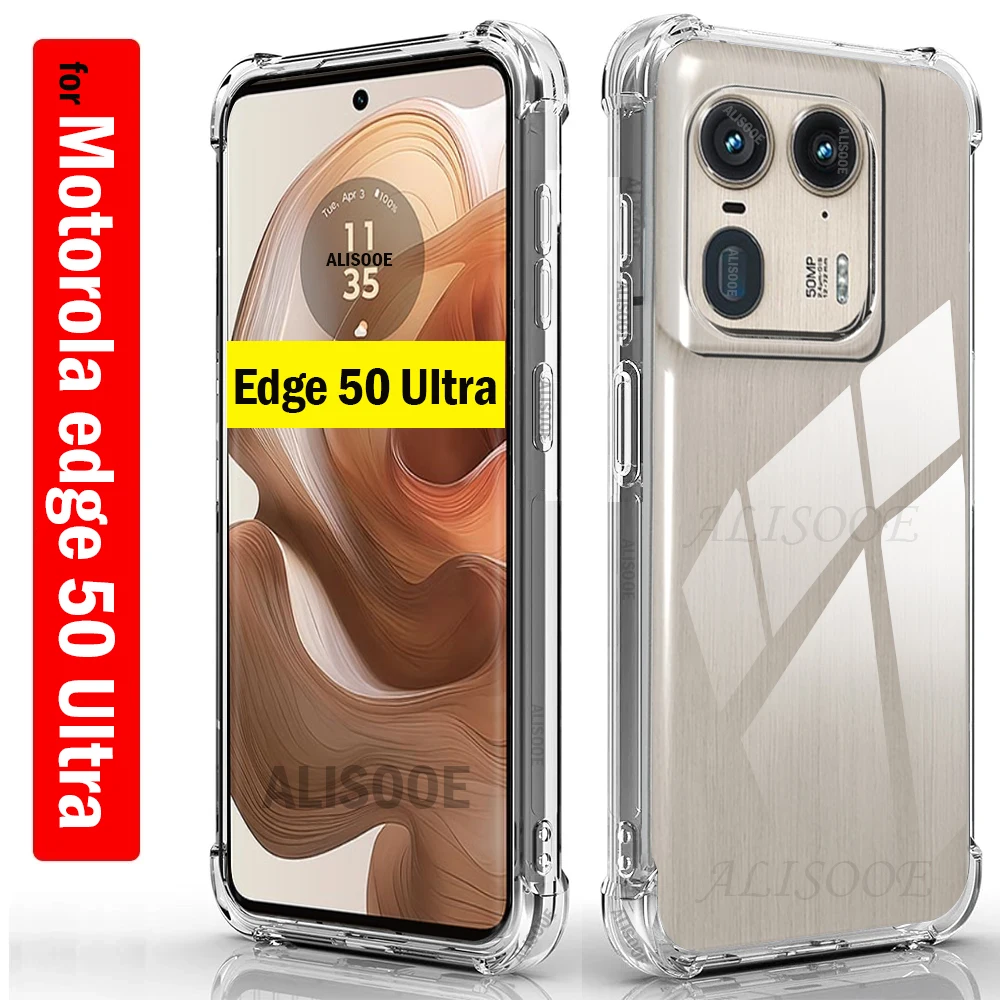 Transparent Funda for Motorola Edge 50 Ultra 5G Case Ultra Thin HD Clear Soft Shockproof Phone Cover for Moto Edge 50 Ultra Capa