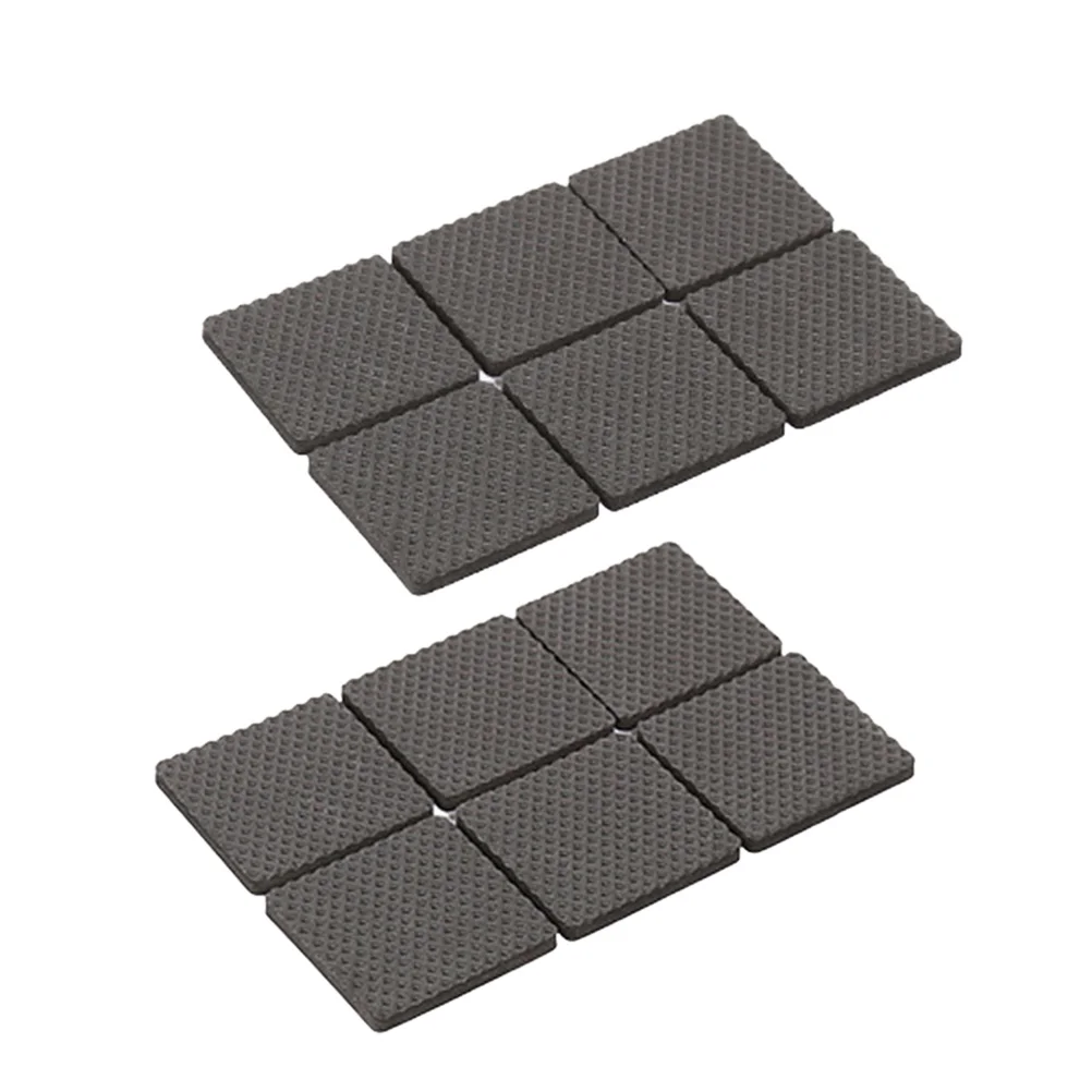 

12pcs Table Mat Non-Slip Self-adhesive Pads Floor Silent Protectors Feet Cover for Furniture Table Chair 45x45cm (Square Black