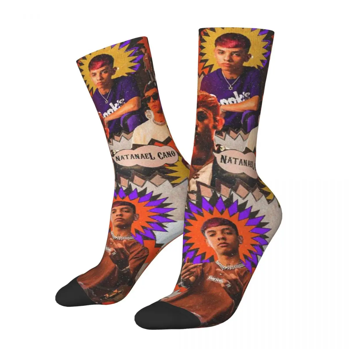 Natanael Cano Socks Men's Women's Happy Albums Rapper Musician Socks Hip Hop Spring Autumn Winter Middle Tube Stockings Gifts