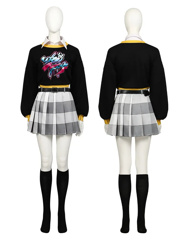 لعبة P5X أزياء تنكرية أنيمي فانتوم X سوا أراي تنورة علوية بطيات شعر مستعار JK زي كرنفال حفلة النساء الفتيات مجموعة كاملة