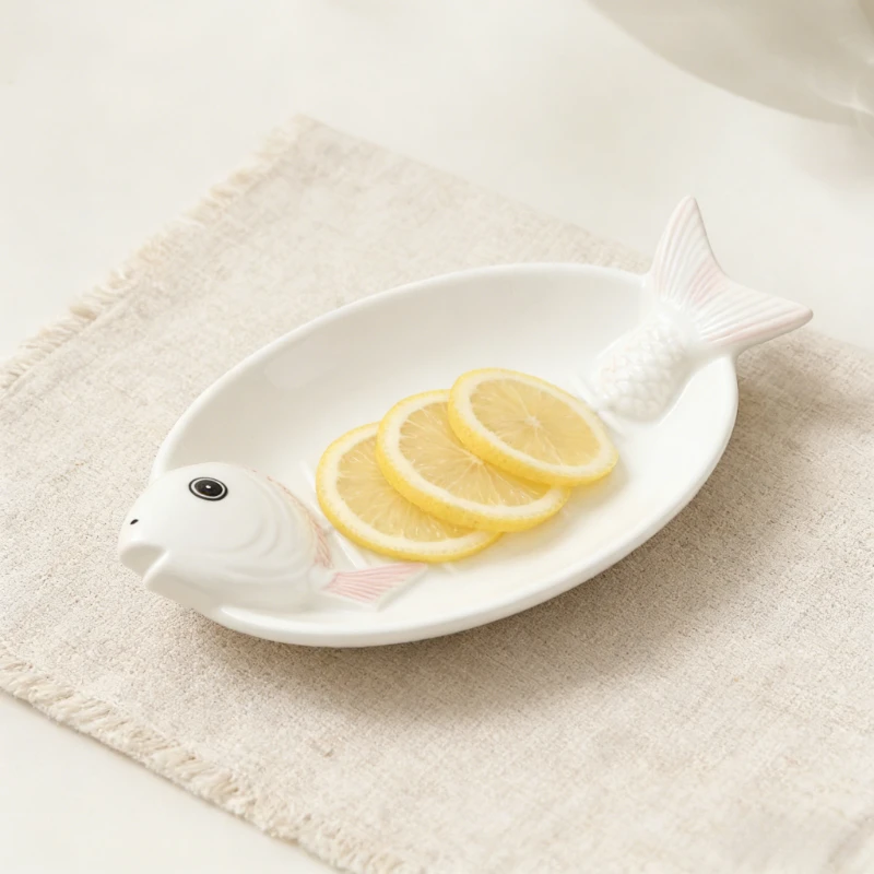 

Новая креативная подглазурная керамическая тарелка для сашими и лосося, японская тарелка для суши, минималистичная тарелка для домашнего использования, тарелка для закусок из рыбьей кости, посуда