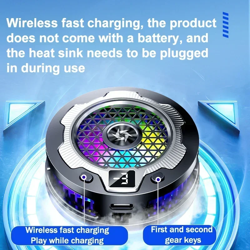 SL15 Mobile Phone Magnetic/Back Clip 2 IN 1 Cooler W/ Wireless Charging Semiconductor Cooling Fan Radiator for IOS Android PUBG