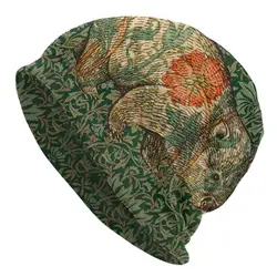 Rossetti's Wombat In Flower Garden Bonnet Hats Cool Knitted Hat For Warm Winter William Morris Animal Art Skullies Beanies Caps