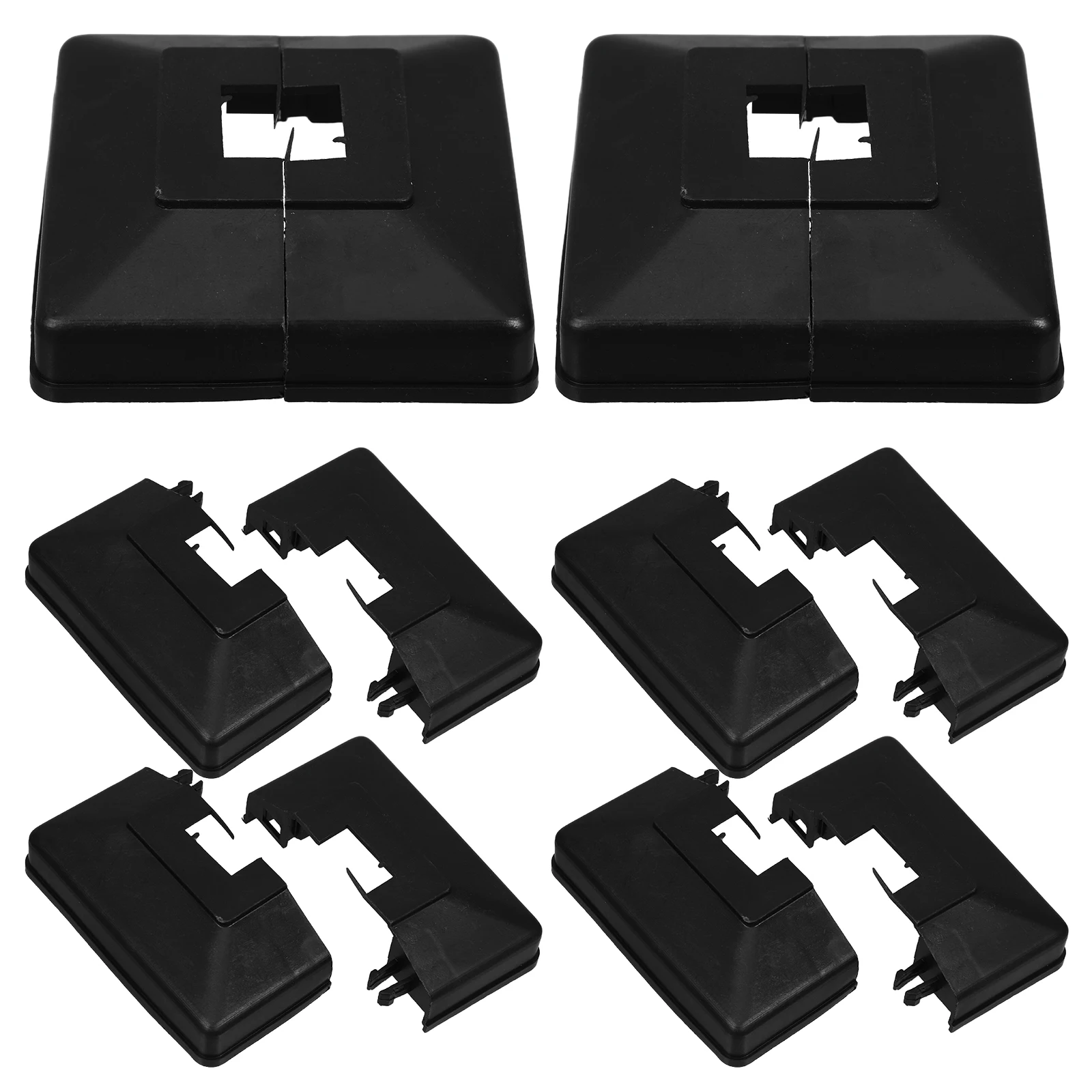 

Durable Black Plastic Post Skirt 6pcs for Deck Stair Balcony Fence Railings Weatherproof Skidproof Base Cover Column Protector