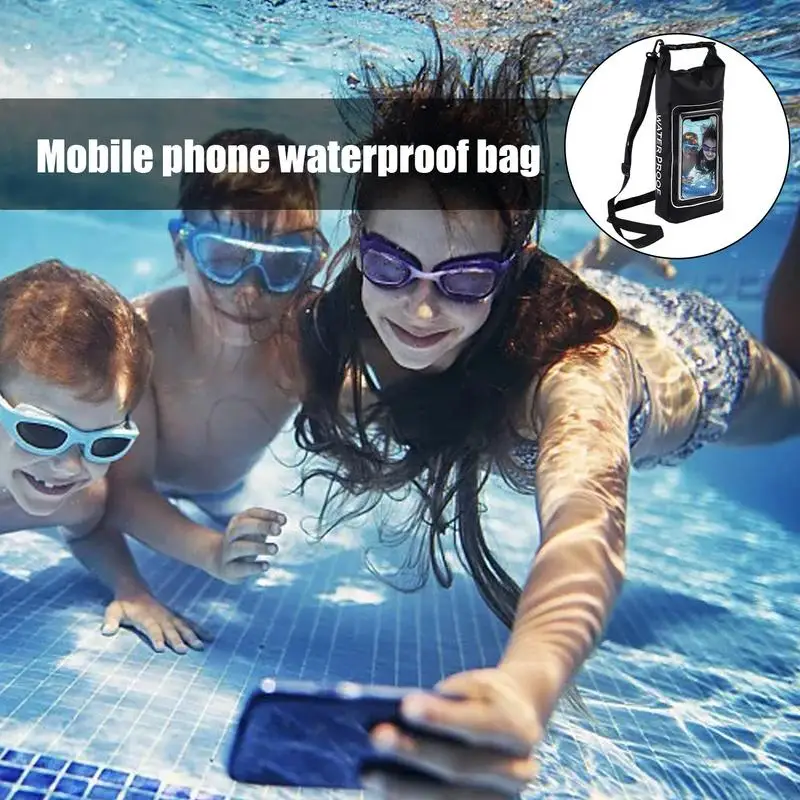 Waterproof Phone Case Portable Beach Tote 2 In 1 Waterproof Pocket Phone Case 2L Kayak Dry Bag Travel Beach Cruise Ship