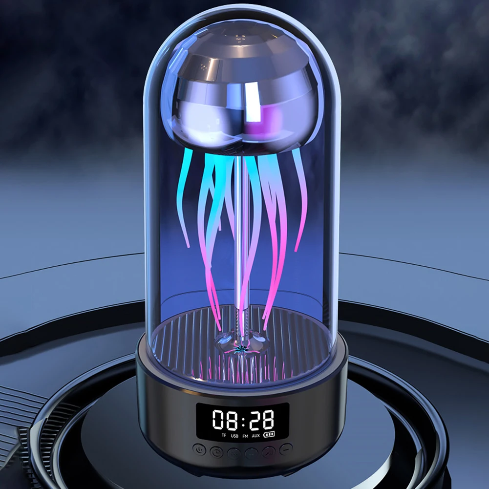 블루투스 호환 기계식 해파리 스피커, 다채로운 빛, 무선 조명 스피커, 침실 장식