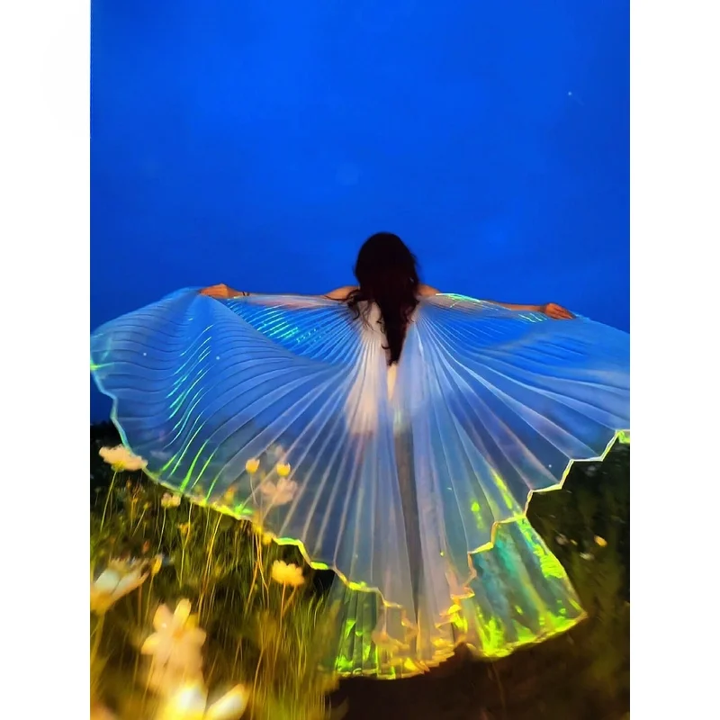 Colorful cape butterfly wing prop Dance Adult Semi-transparent Oriental birthday cape Belly Dancing performance atmosphere props