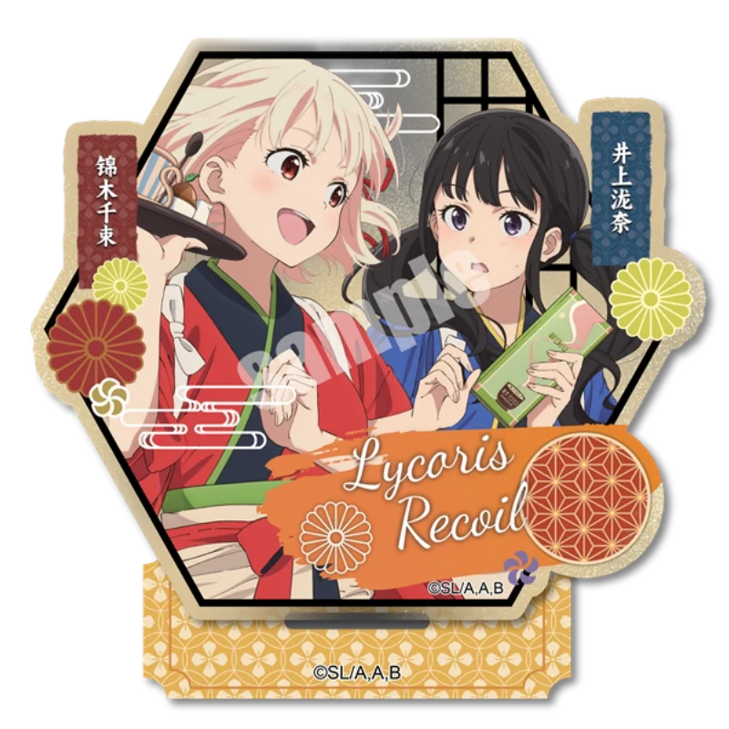 Anime Lycoris Recoil Chisato Nishikigi Takina Inoue Two People Together Acrylic Stand Model Plate Keychains Desktop Ornament