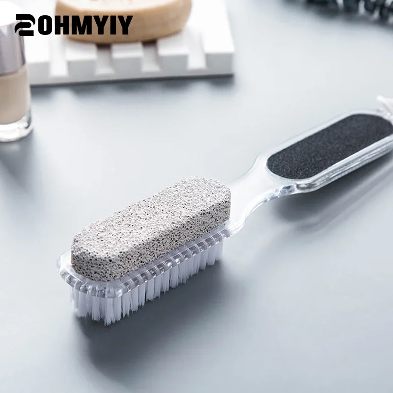 1 cepillo removedor de piel muerta de piedra pómez para pies multifunción 4 en 1 herramienta práctica producto de baño herramienta de pulido de pedicura