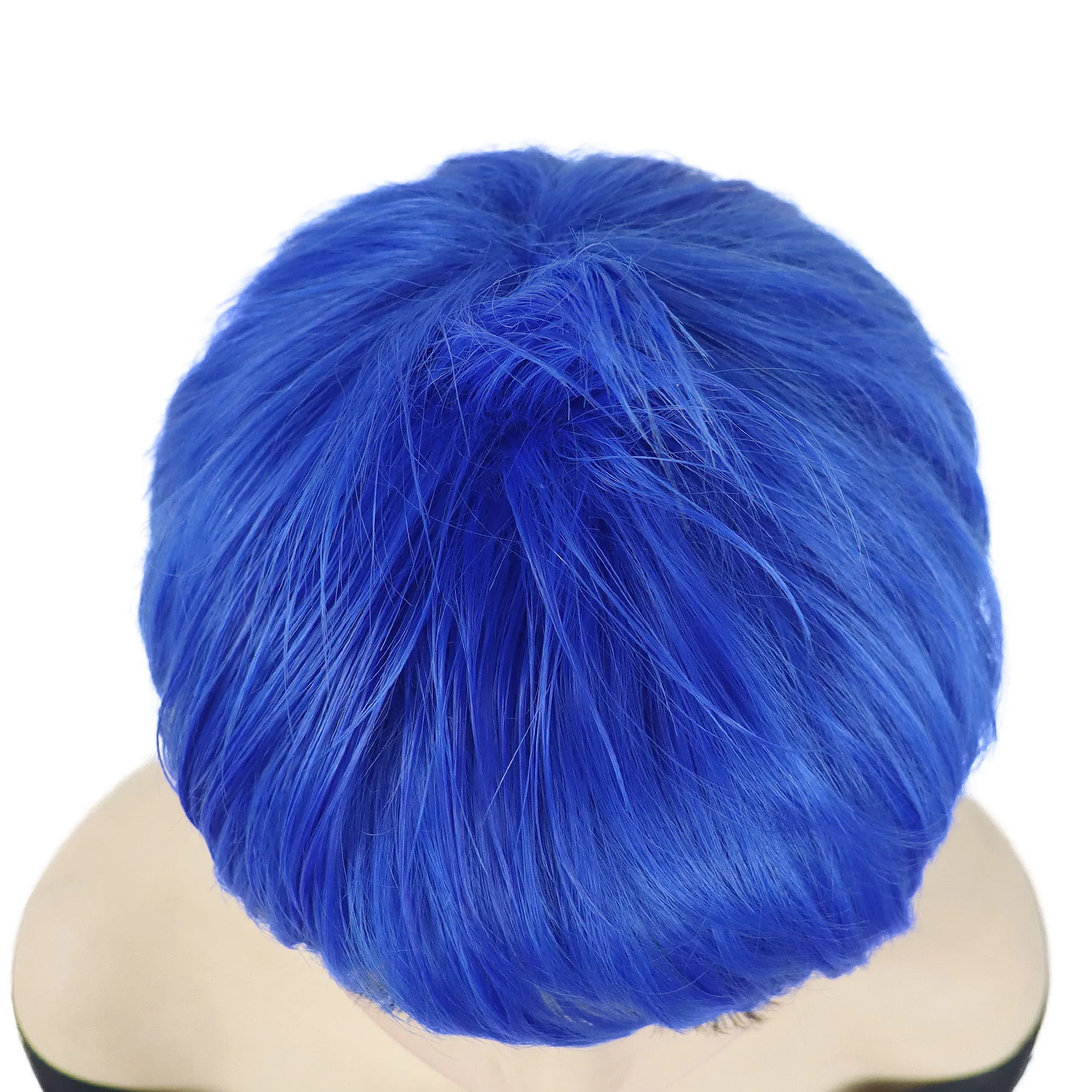 Synthetic Wigs for Halloween Costume Joy Wigs for Women Short Blue Inside Out Anime Cosplay Wig Joy Theme Party + Wig Cap Gifts