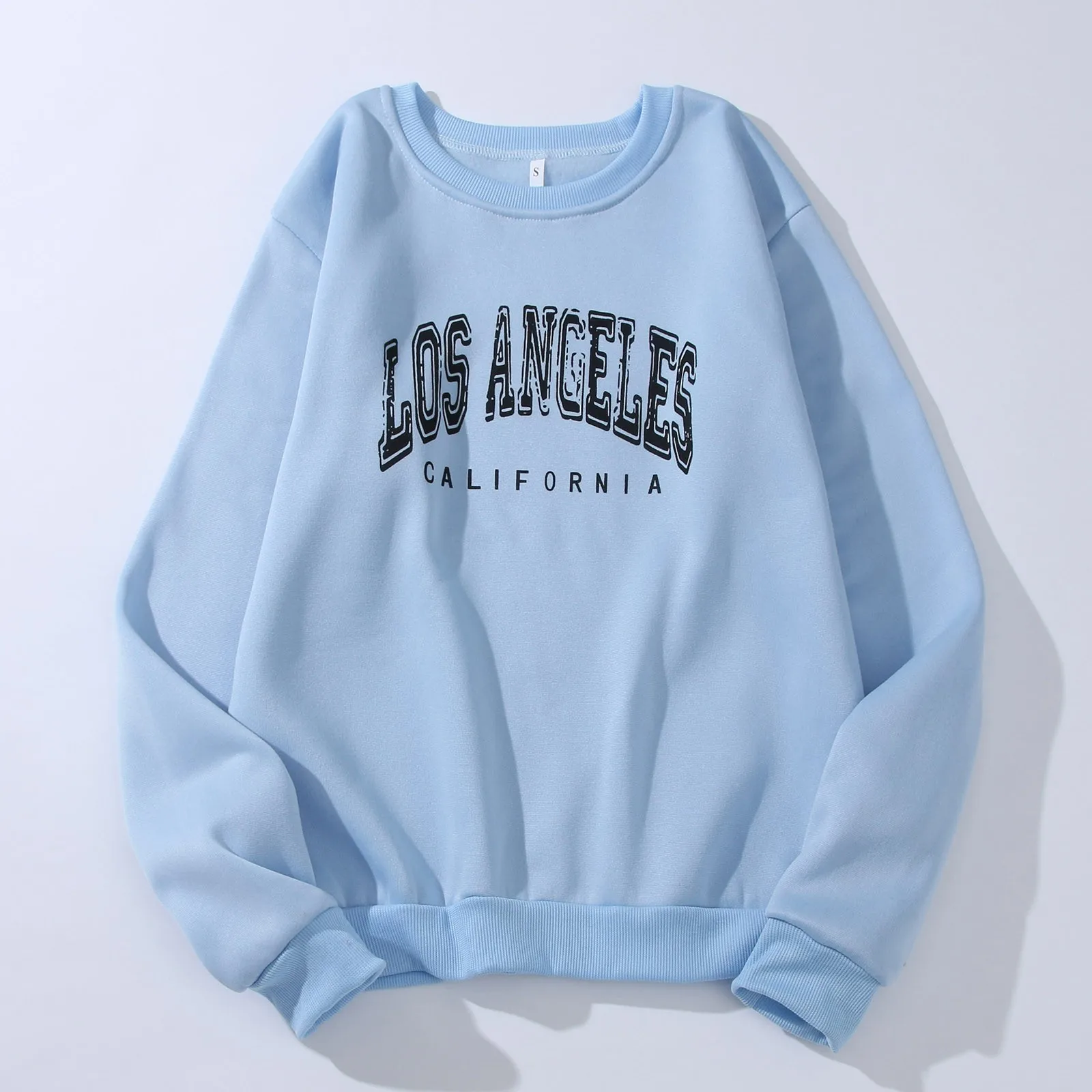 

Korean Trend Woman Sweatshirts Los Angeles Letter Print Female Hoodie Long Sleeves O-Neck Pullovers Sporty And Rich Clothing