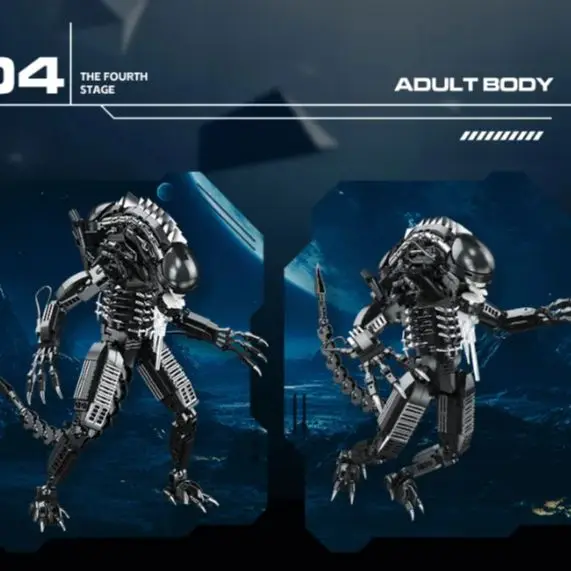 882PCS Alien Spielzeug Bausteine Klassische Film Spielzeug Montieren Ziegel Desktop Dekoration Modell Geschenk Für Kinder Junge Erwachsene Spielzeug