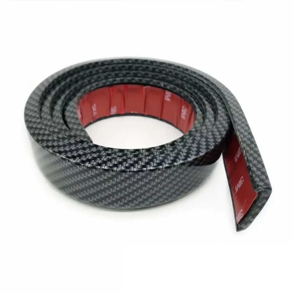 Protector Universal para Parachoques Coche, Estilo Fibra Carbono, Negro, Goma, Antiarañazos, para Cejas Rueda y Guar
